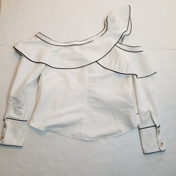 Self-Portrait White Ruffled Top - Picture 3 of 3
